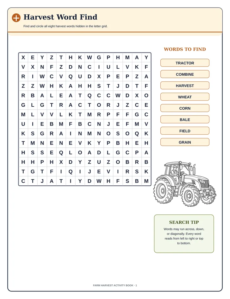 Farm Harvest Activity Book preview 2
