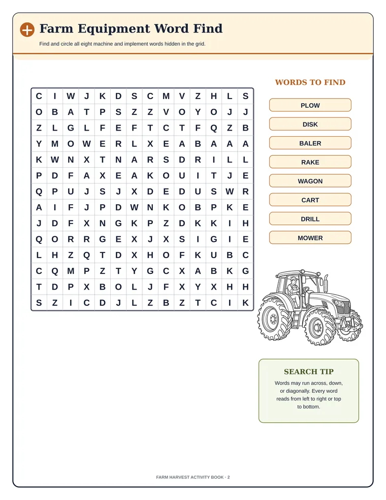Farm Harvest Activity Book preview 3