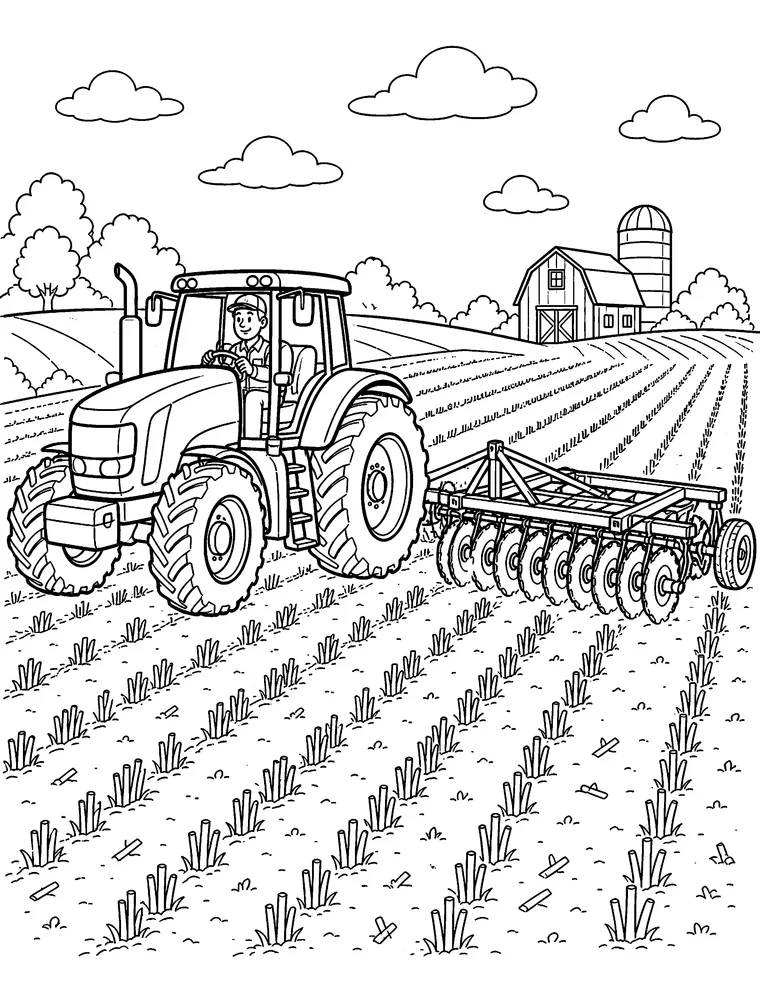 Harvest Fields Coloring Book preview 2