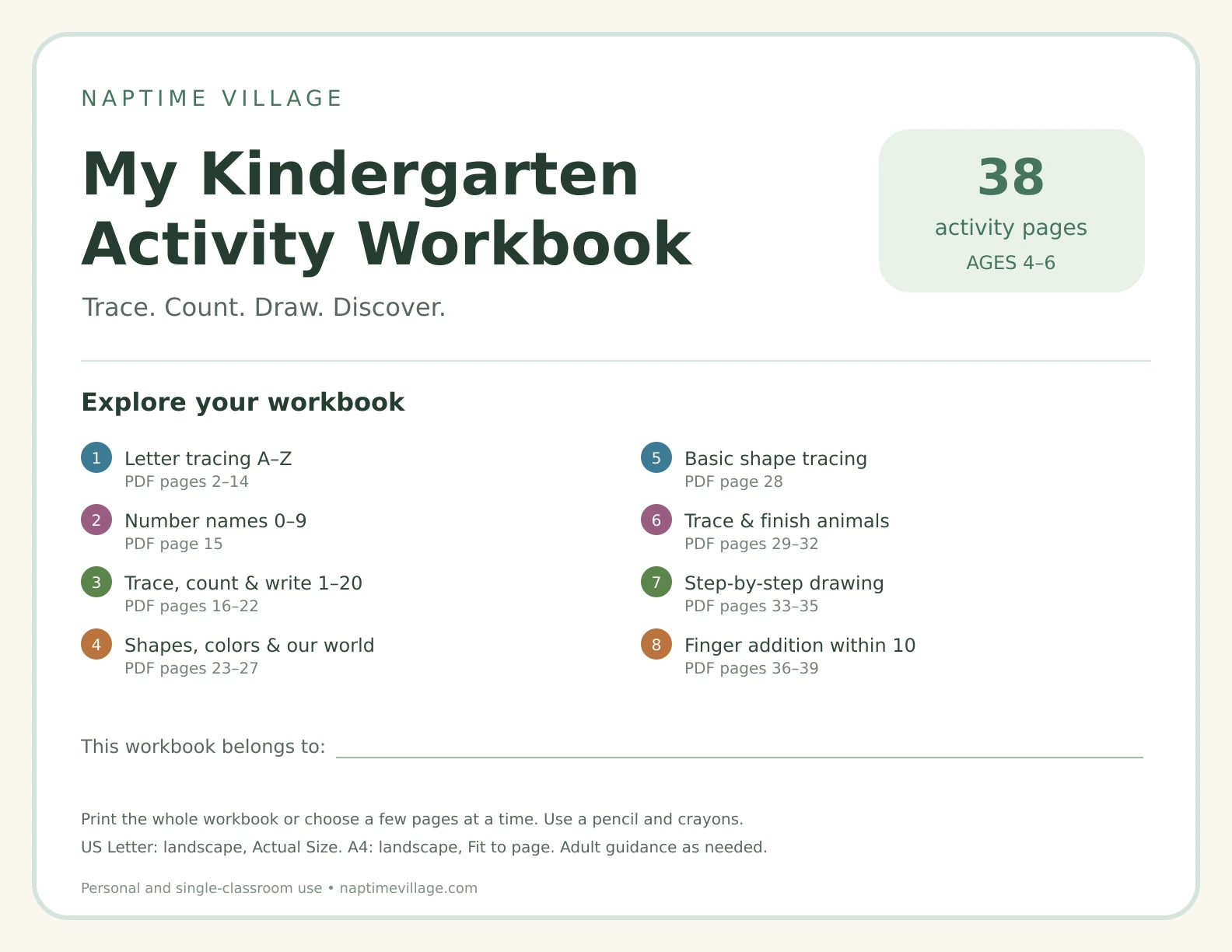 Complete Kindergarten Activity Workbook